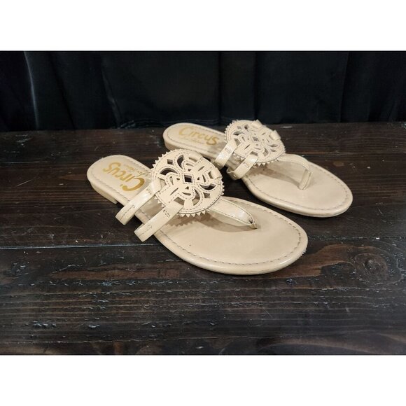 Circus NY By Sam Edelman Canyon Tan Medallion Flat Sandals Size 8 - Picture 3 of 9